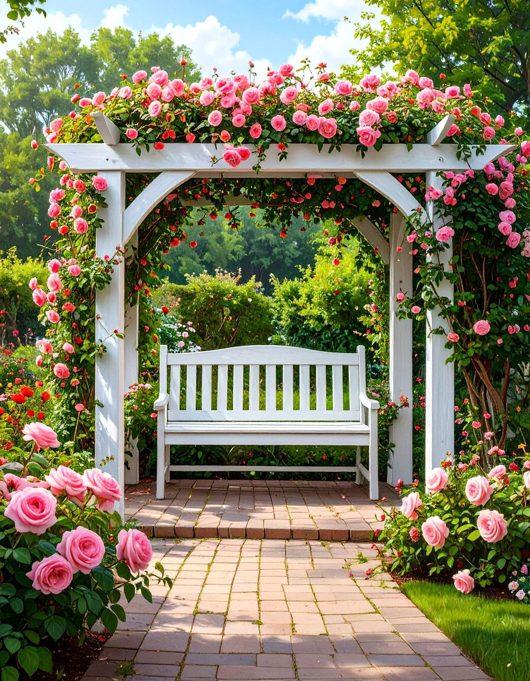 A Classic Garden Arbor with Vines - 30 backyard shade ideas