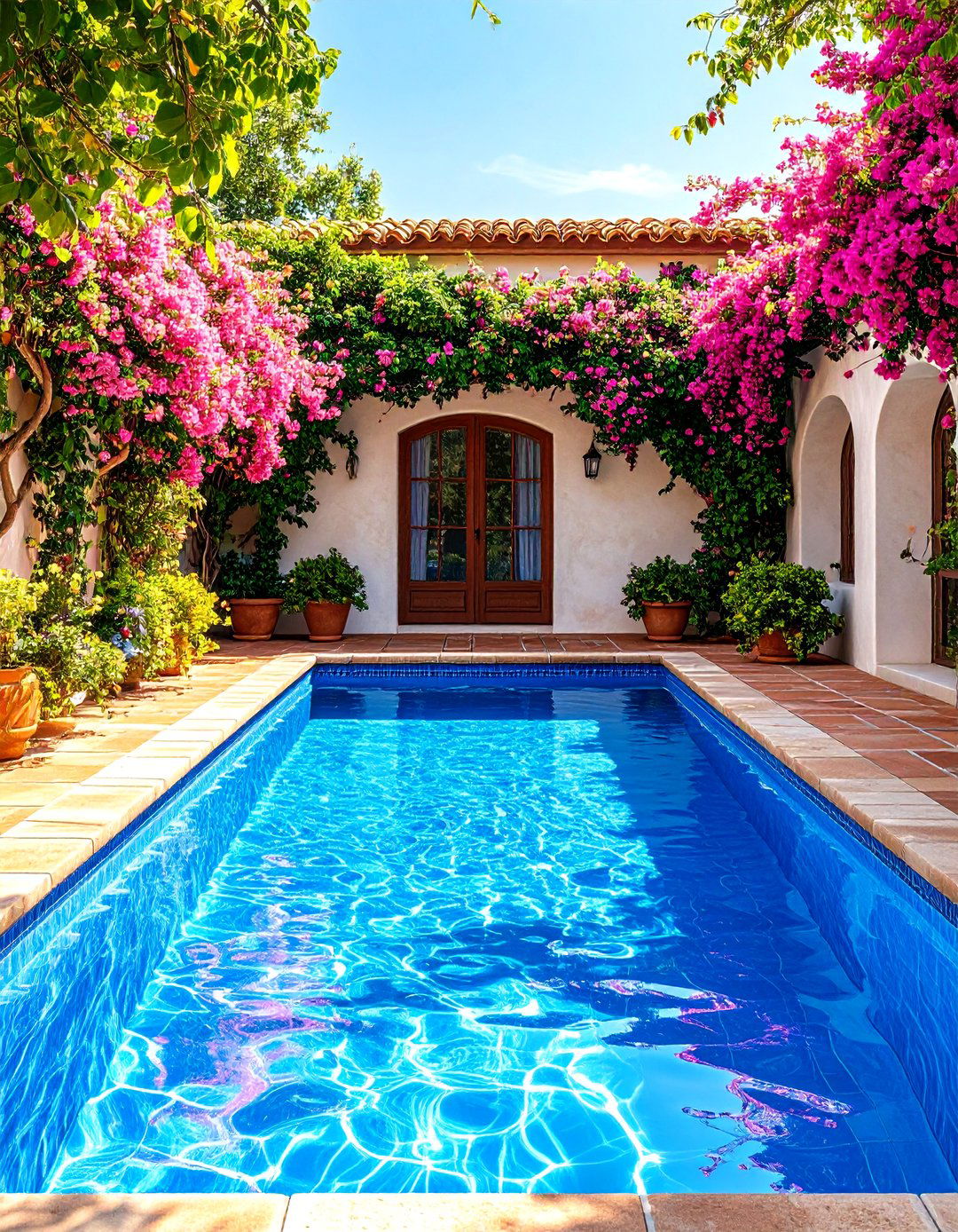 A Classic Mediterranean Courtyard Pool - 30 backyard ideas with pool