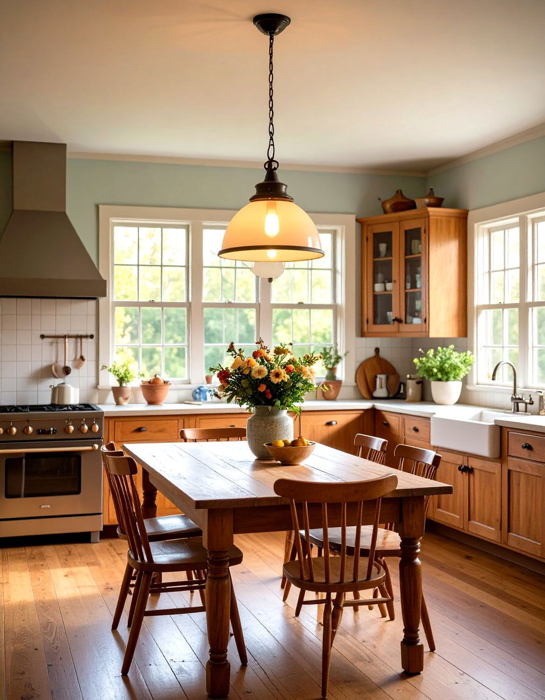 A Classic Schoolhouse Pendant Light - 30 retro kitchen ideas