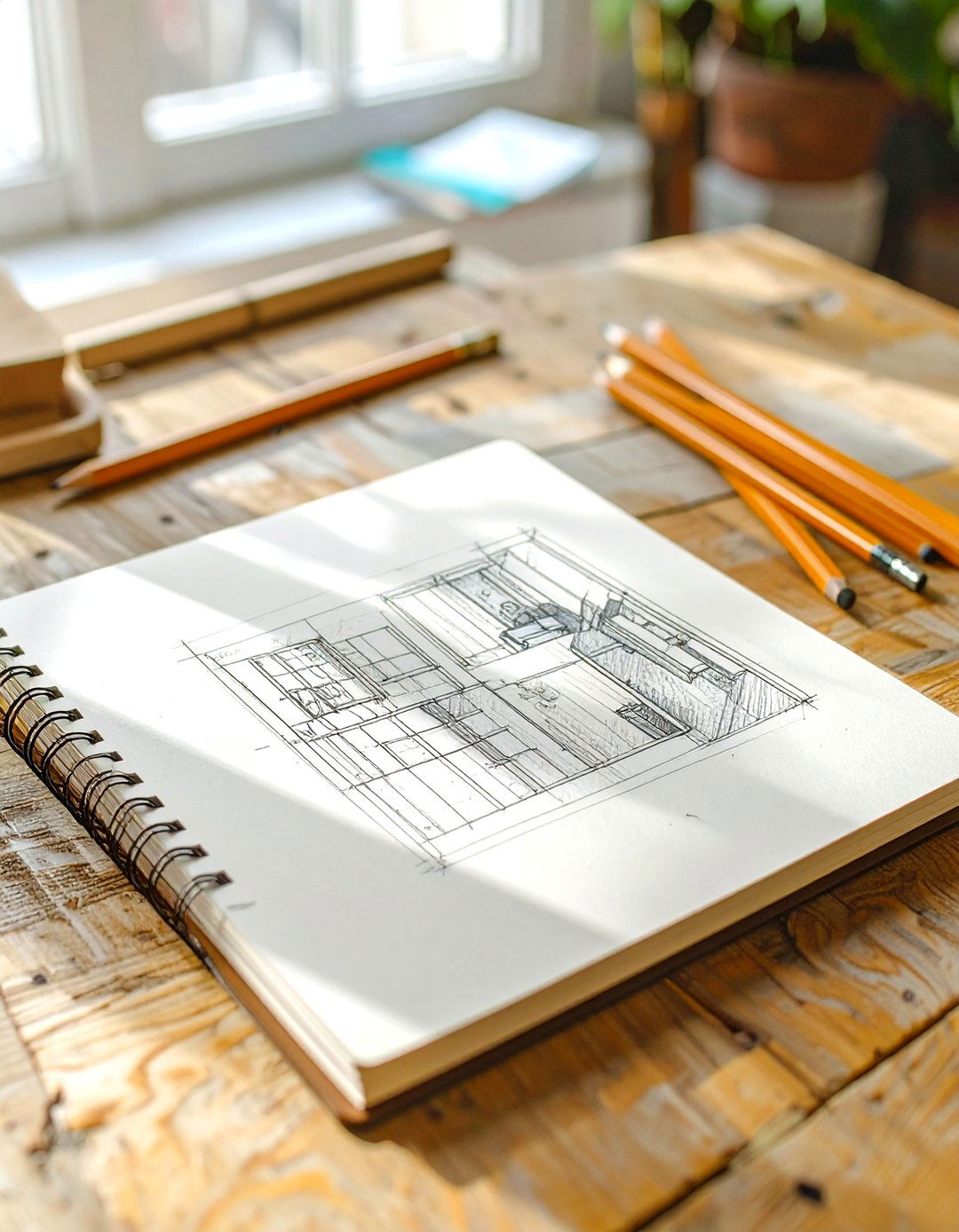 A Classic Sketchbook and Pencils - 30 interior design tools ideas