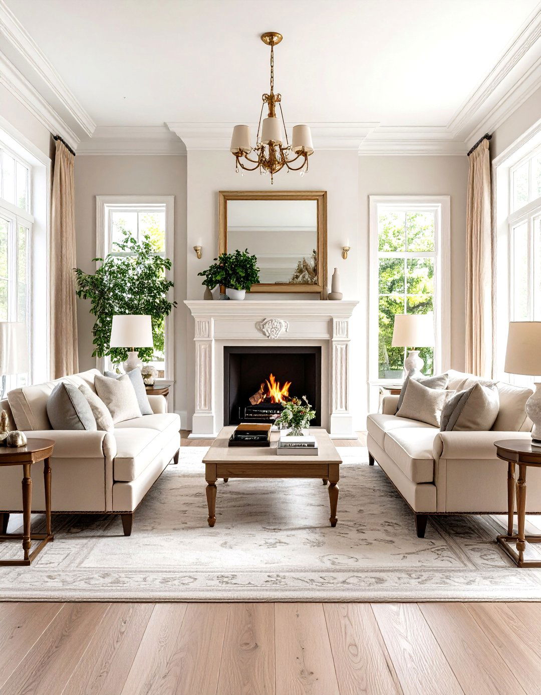A Classic Symmetrical Formal Living Room - 30 formal living room ideas