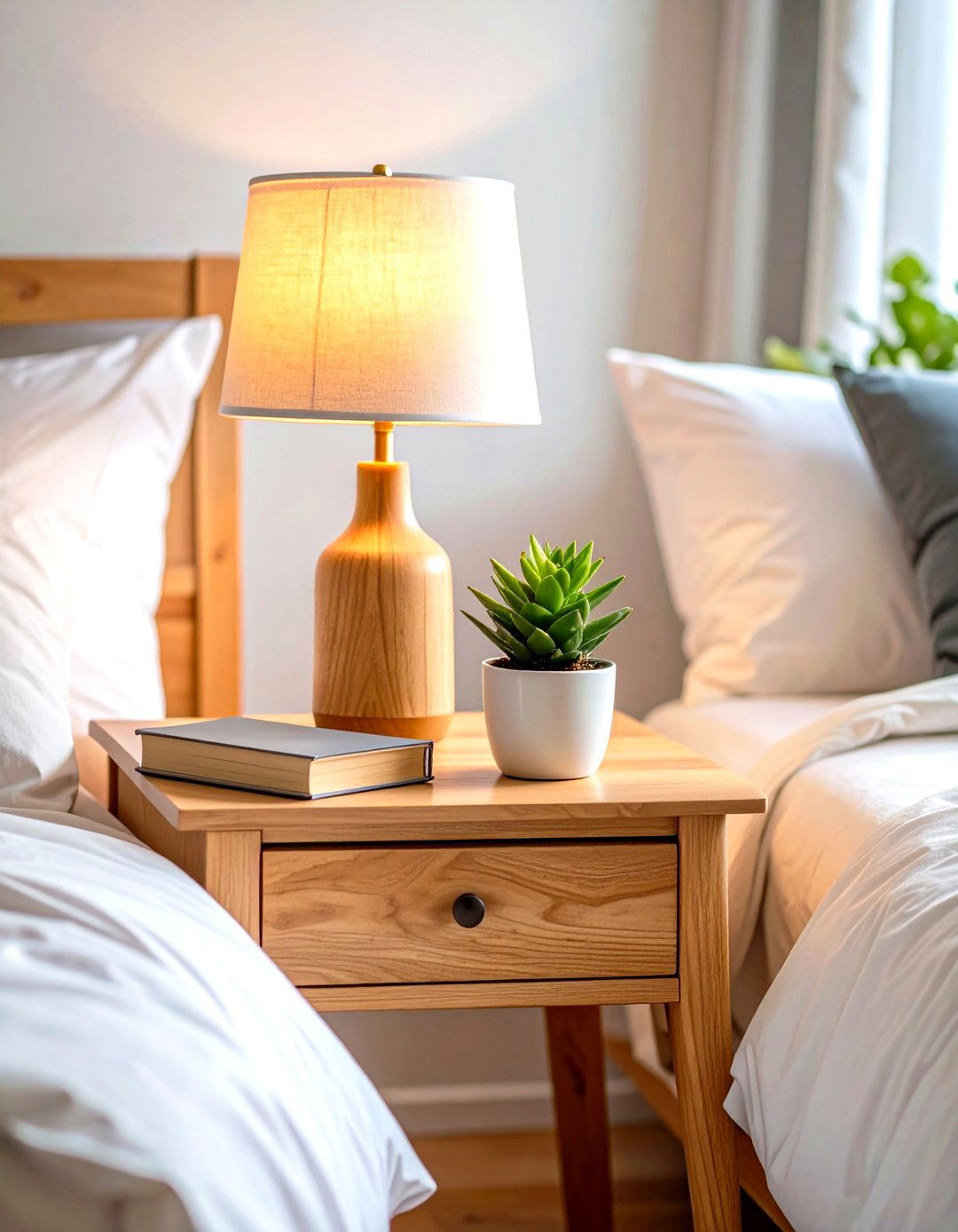 A Clutter Free Nightstand - 30 romantic warm and cozy bedroom ideas