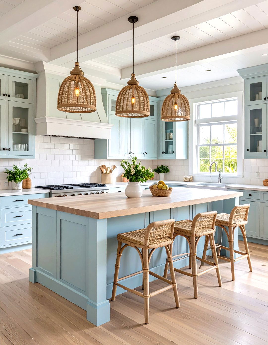 A Coastal Beach House Kitchen Island - 30 kitchen island decorating ideas