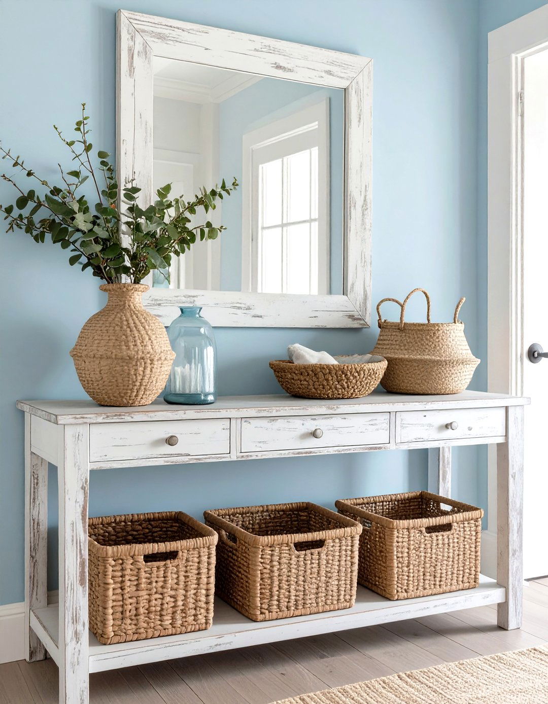 A Coastal Breeze Entryway - 30 how to design a stylish entryway ideas