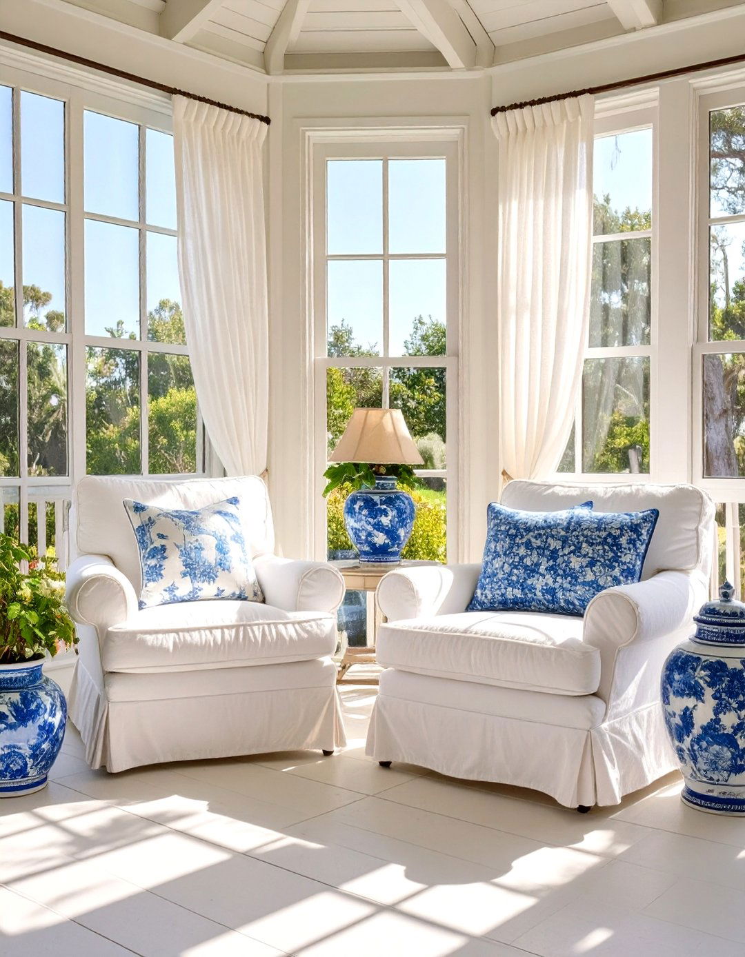 A Coastal Grandmother Cottage Sunroom - 30 cozy cottage cottage interior design ideas