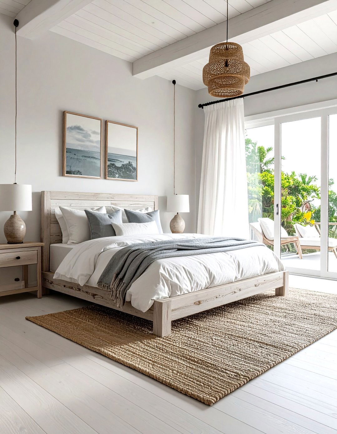 A Coastal Grey and White Bedroom Escape - 30 grey and white bedroom ideas