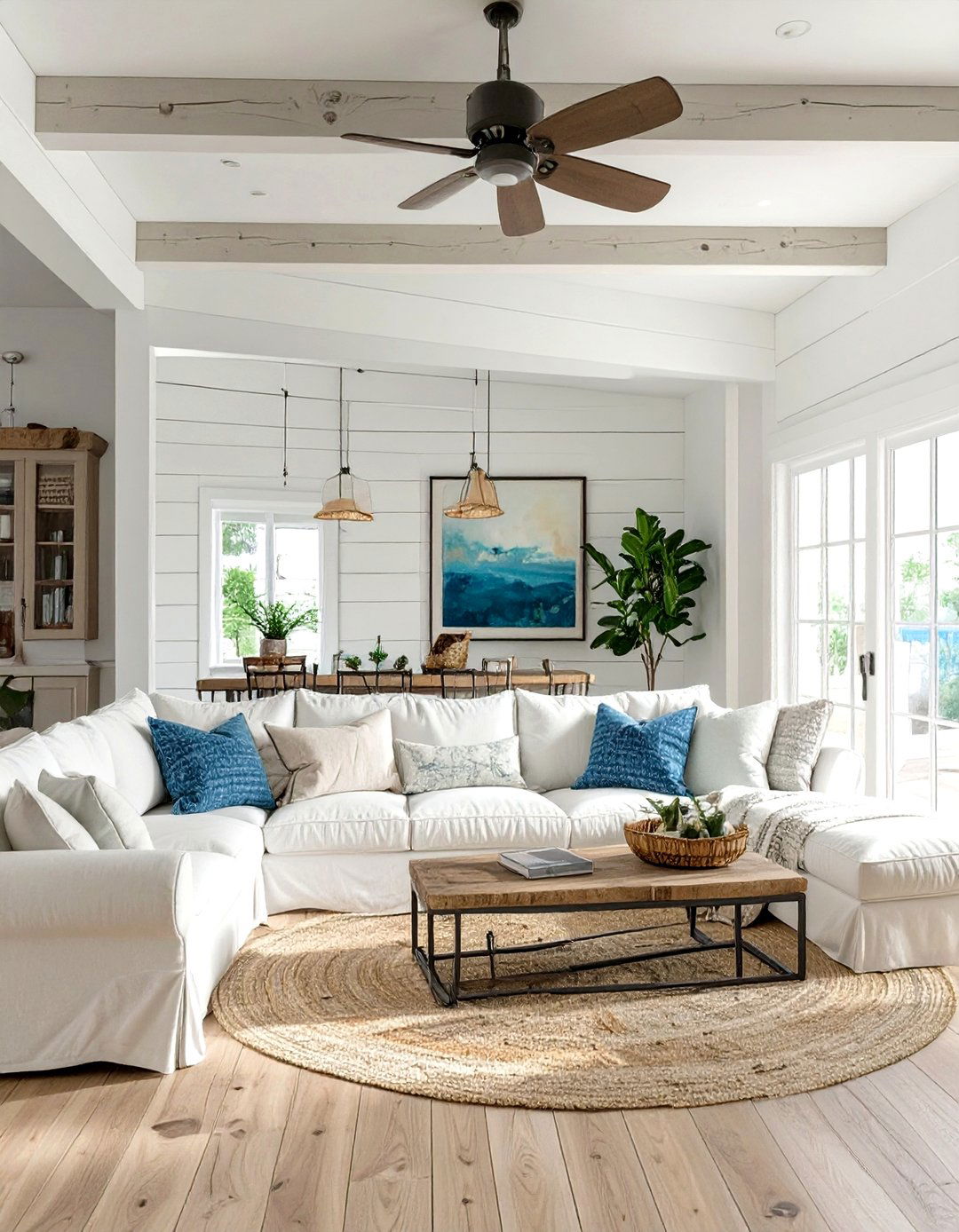 A Coastal Inspired Basement Family Room - 30 basement decor ideas