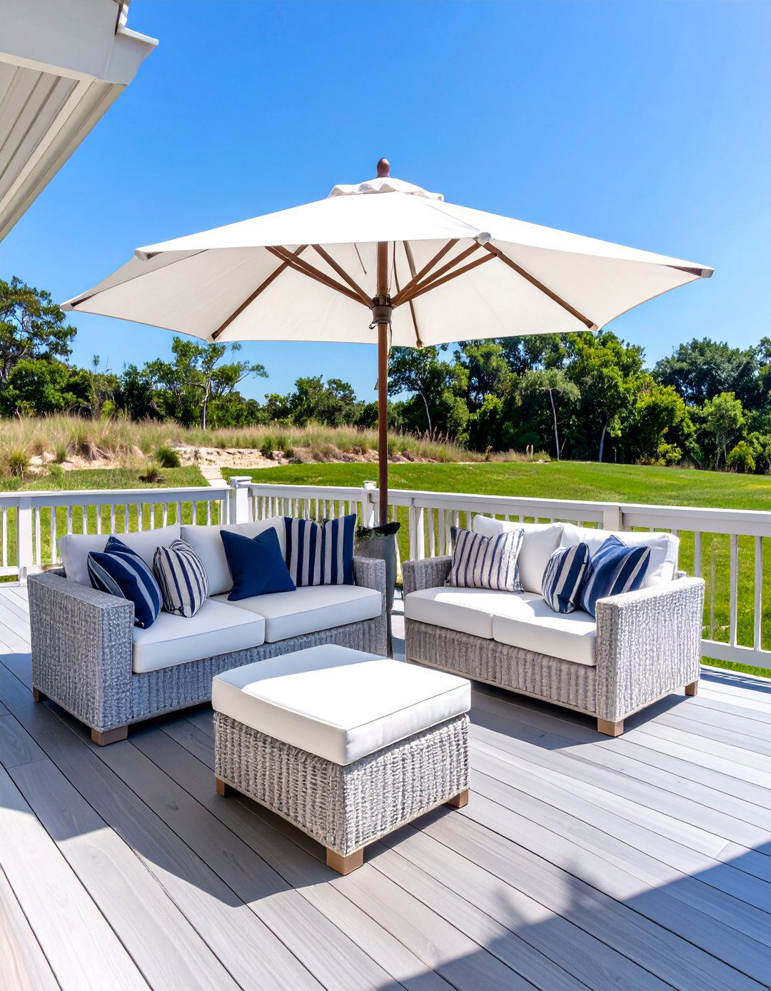 A Coastal Inspired Deck Retreat - 30 ai outdoor entertaining space ideas