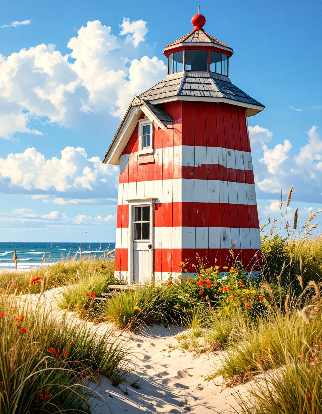 A Coastal Inspired Lighthouse Bird House - 30 bird house design ideas