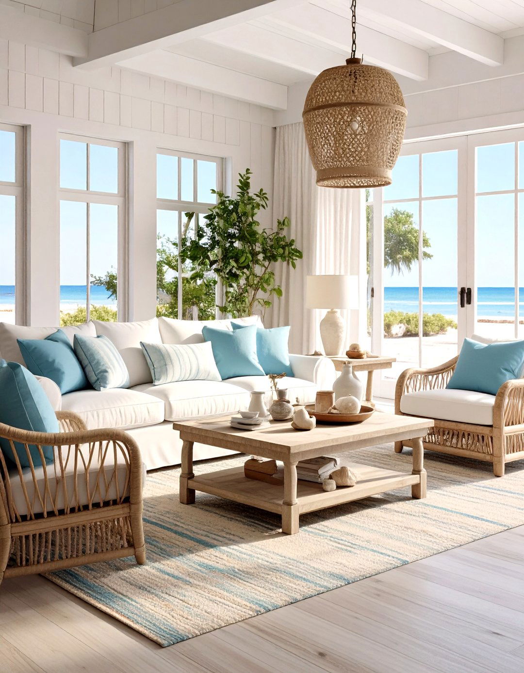 A Coastal Living Room Retreat - 30 design ideas for living room
