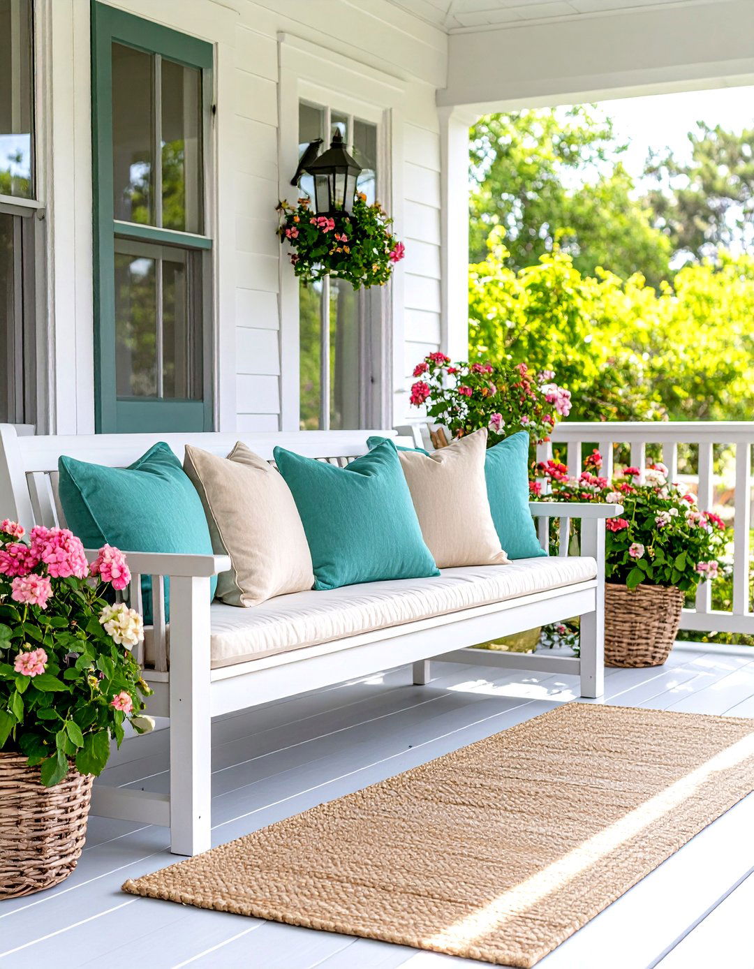 30 Cozy Front Porch Bench Ideas for Your Entryway - We Love Home Blog
