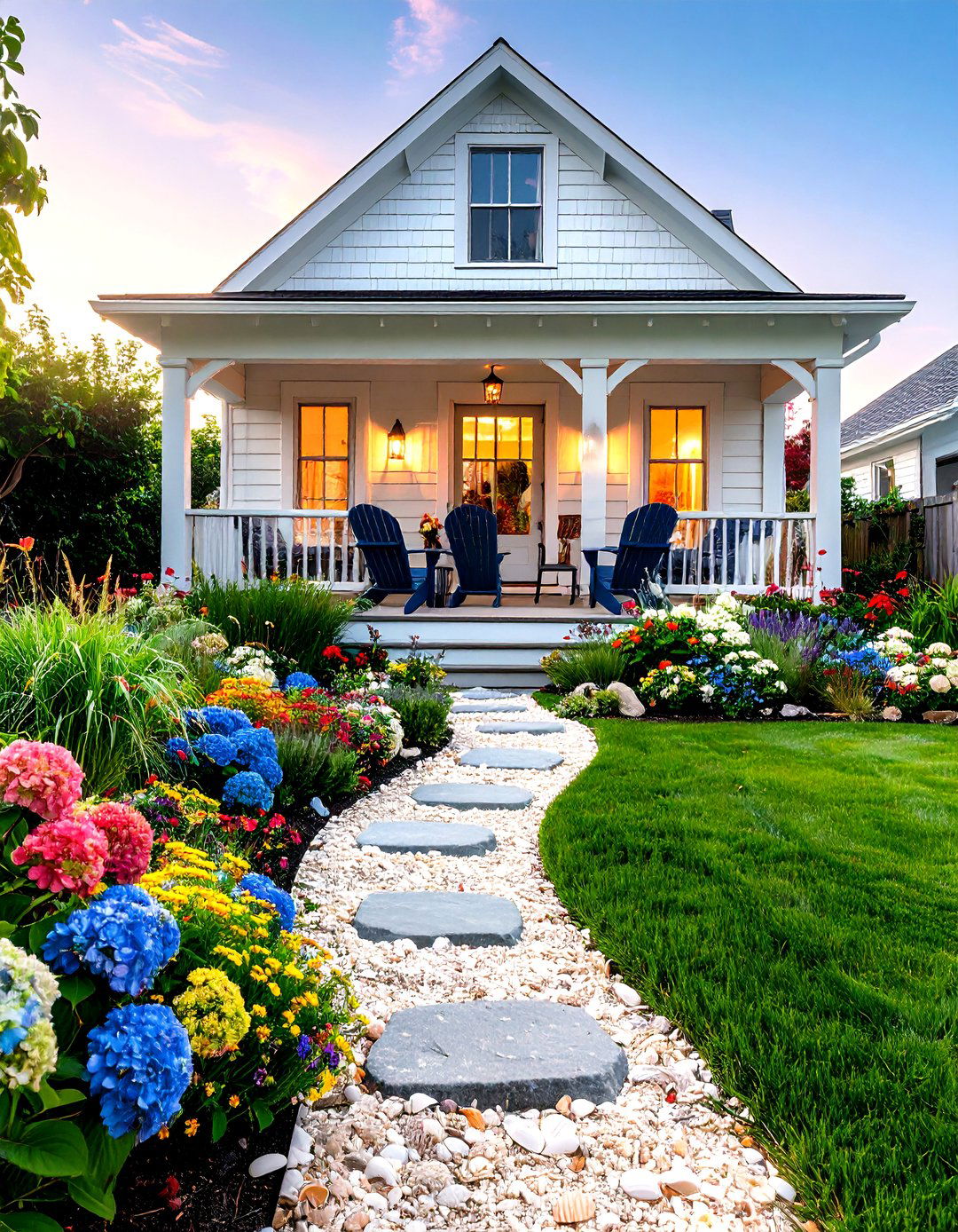 A Coastal Themed Lawn Design - 30 front lawn landscaping ideas
