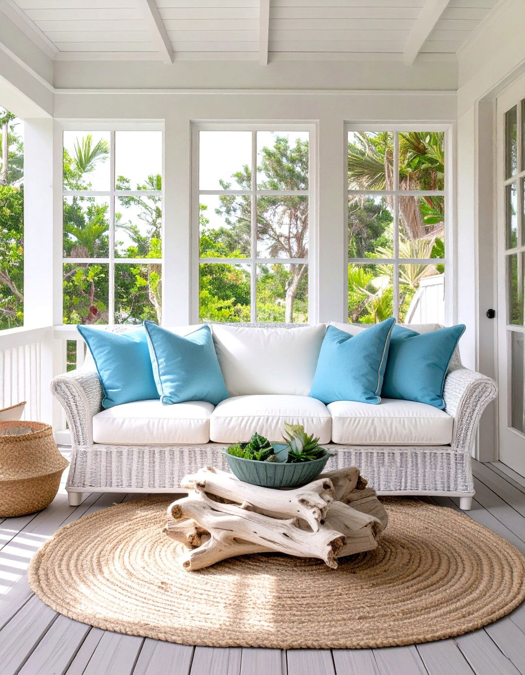 A Coastal Themed Porch Retreat - 30 simple screened in porch ideas