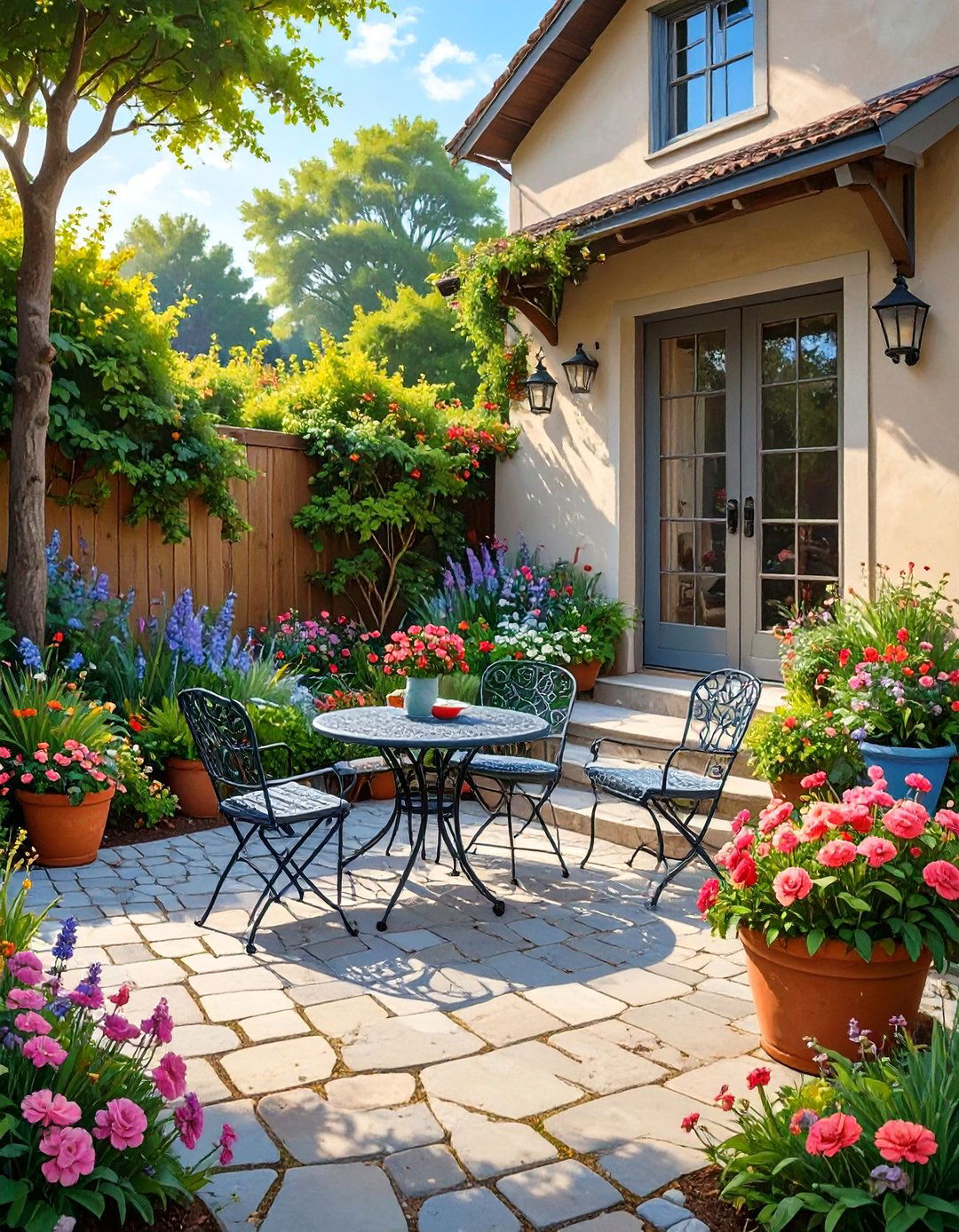 A Cobblestone Inspired Patio - 30 budget backyard ideas no grass