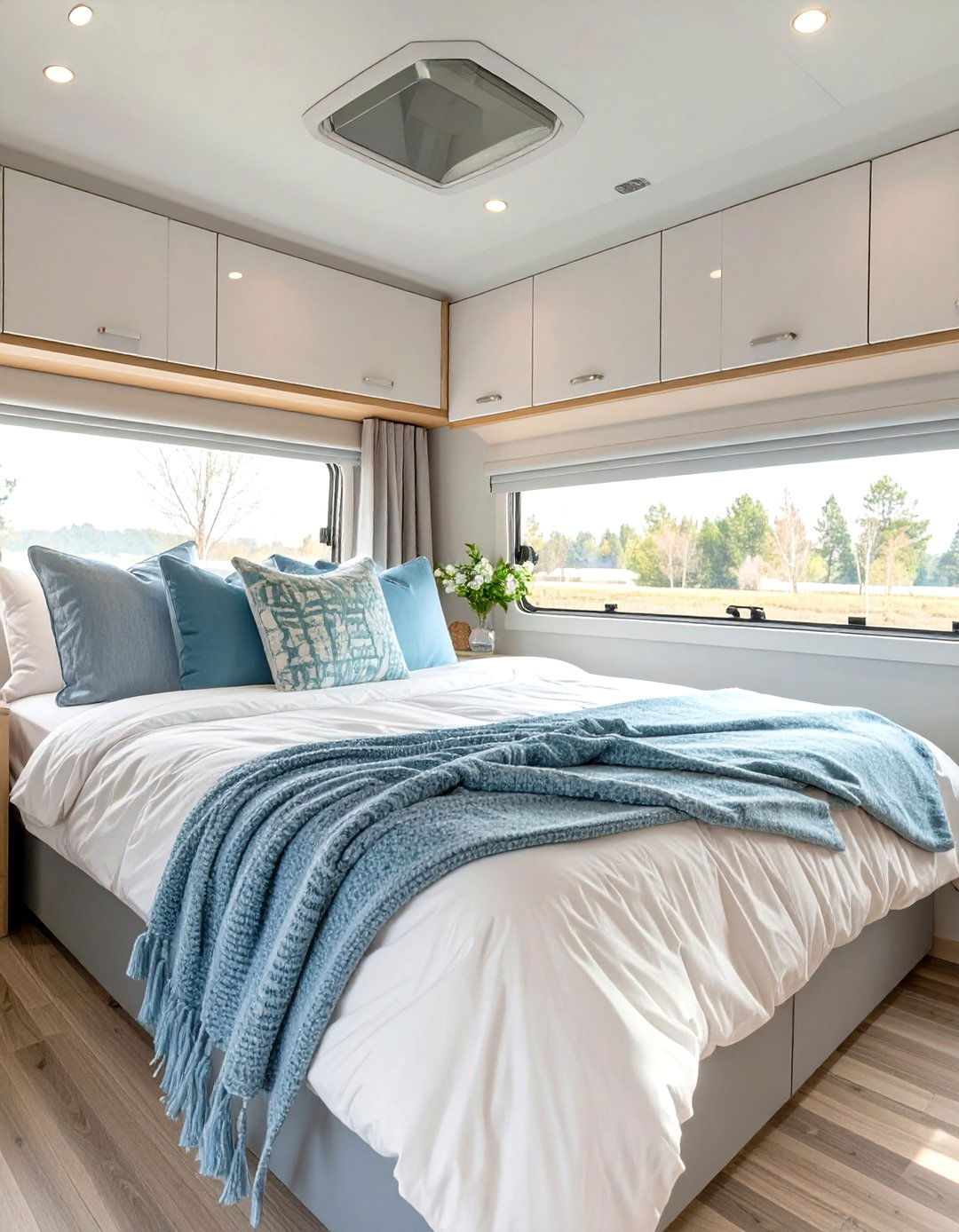 A Cohesive and Calming Color Scheme - 30 small rv bedroom ideas