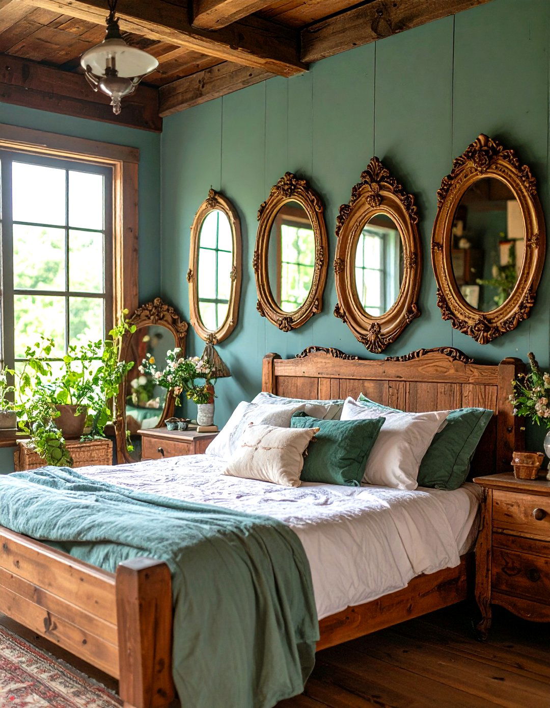 A Collection of Antique Mirrors - 30 rustic bedroom ideas