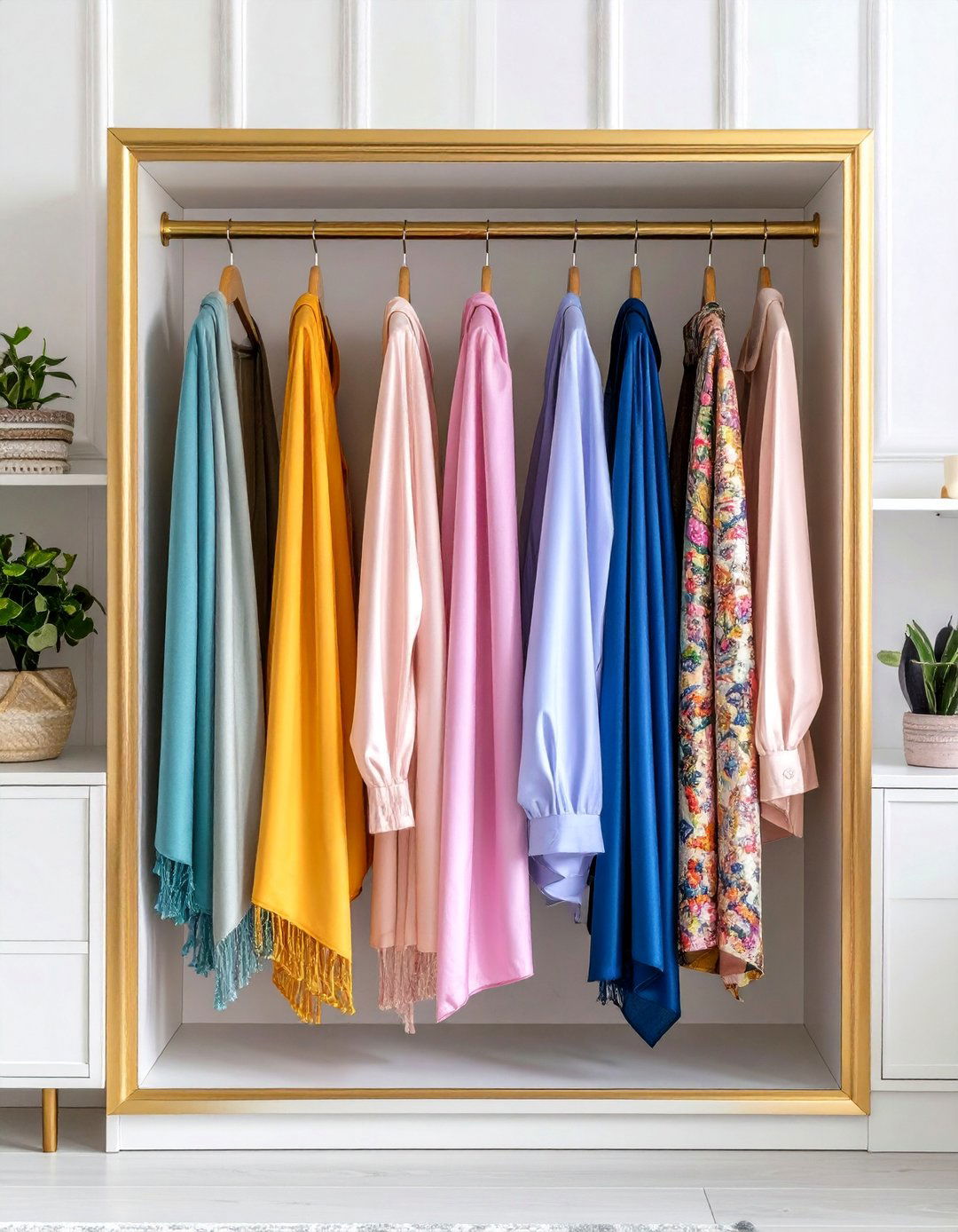 A Collection of Framed Scarves - 30 wall decor ideas