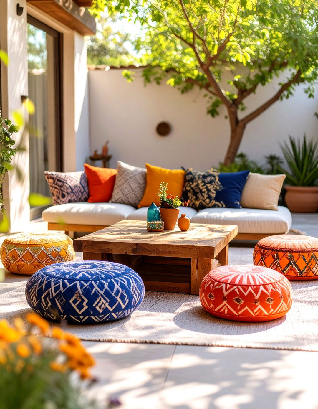 A Collection of Outdoor Poufs for Seating - 30 small patio furniture ideas