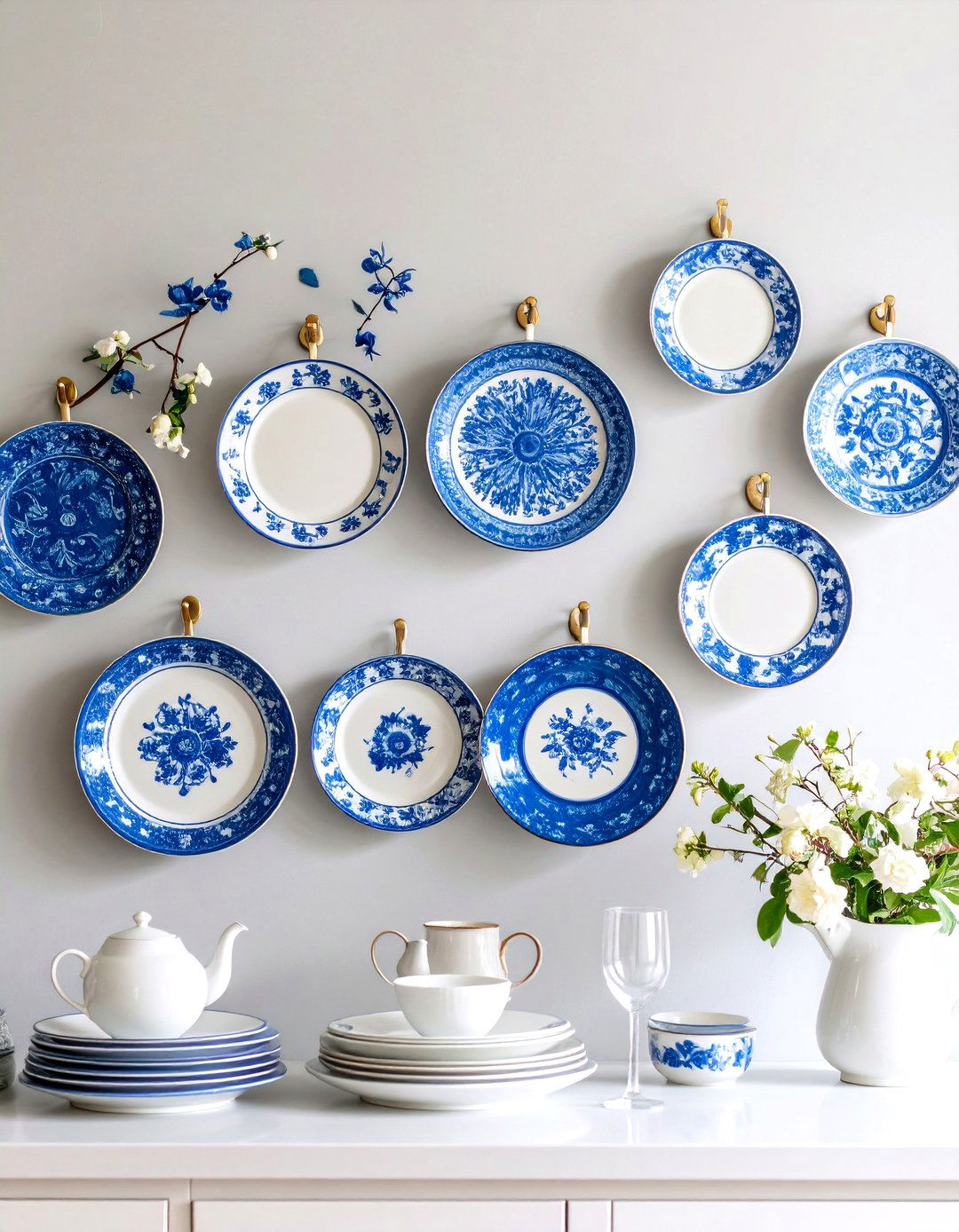 A Collection of Themed Plates - 30 kitchen wall art ideas