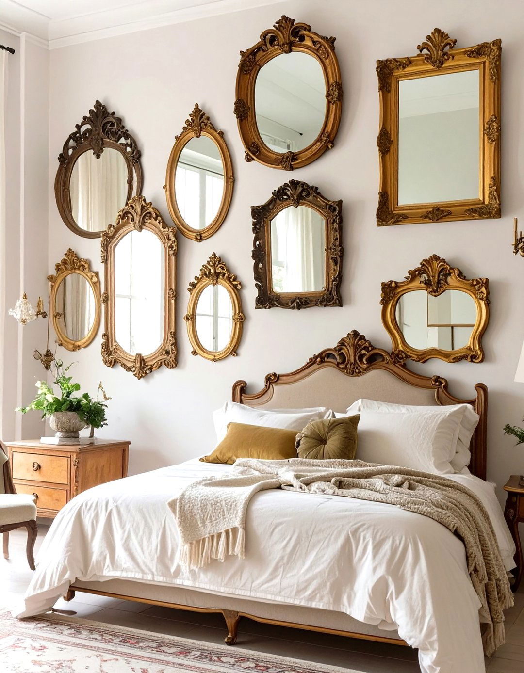 A Collection of Vintage Mirrors - 30 vintage bedroom ideas