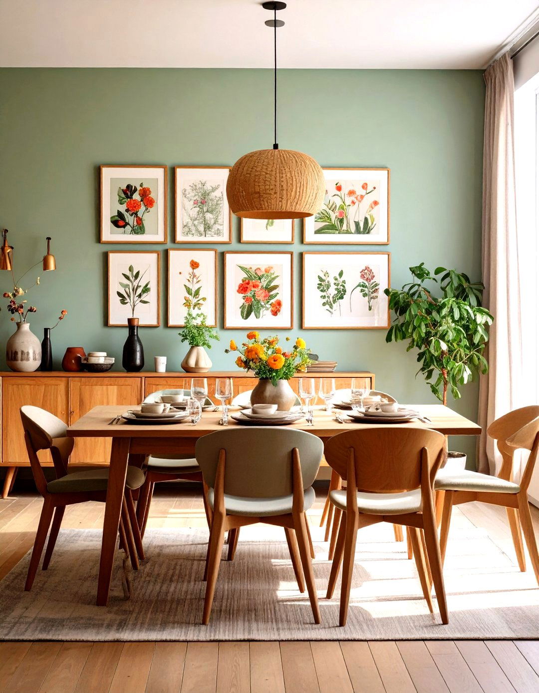 A Collection of Vintage Prints - 30 rustic dining room ideas
