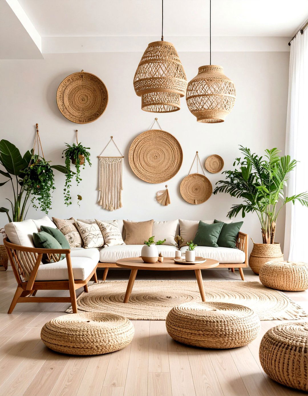 A Collection of Wall Baskets Living Room - 30 living room high ceiling wall decor ideas