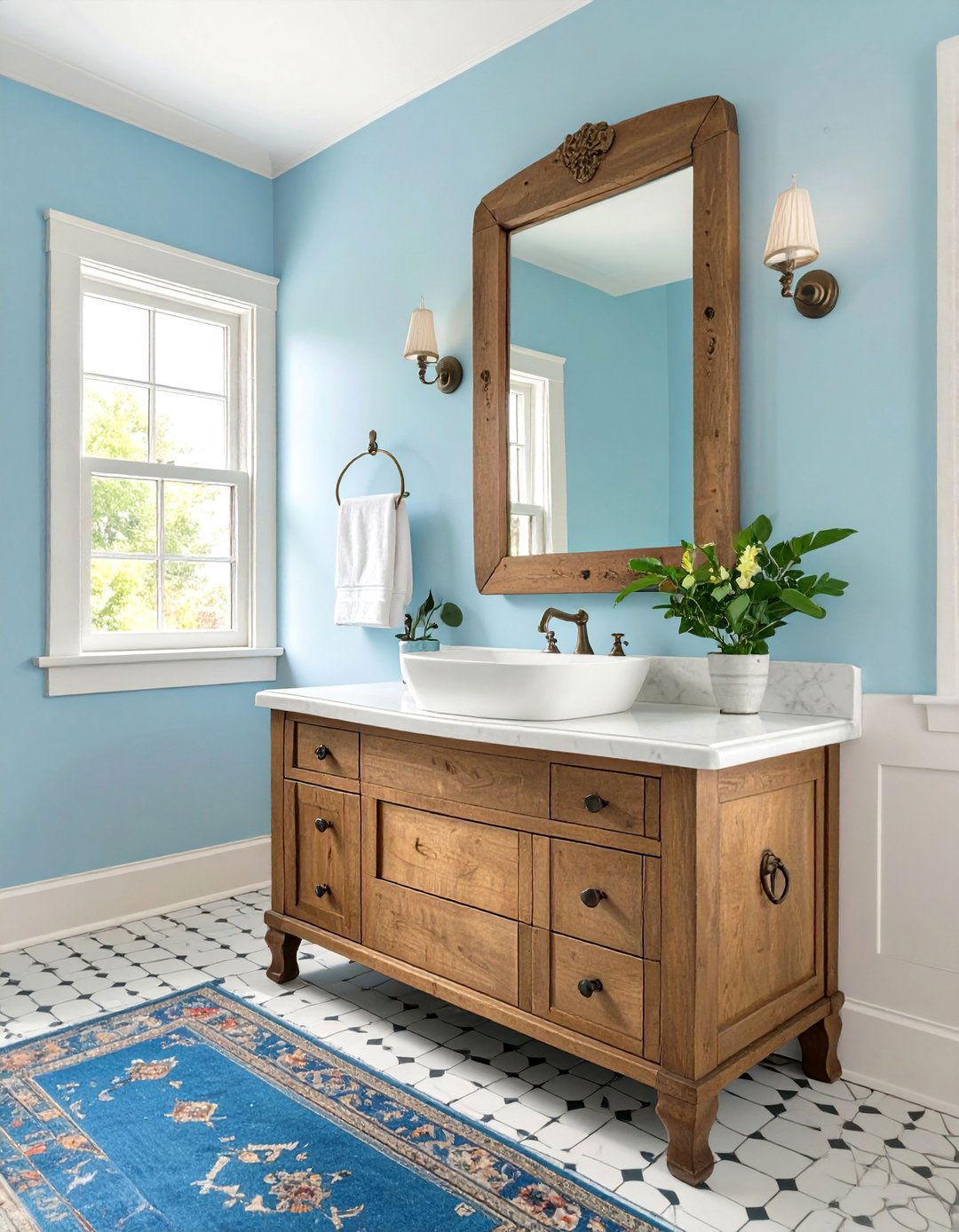 A Colonial Bathroom with a Dry Sink Vanity - 30 american colonial interior design ideas