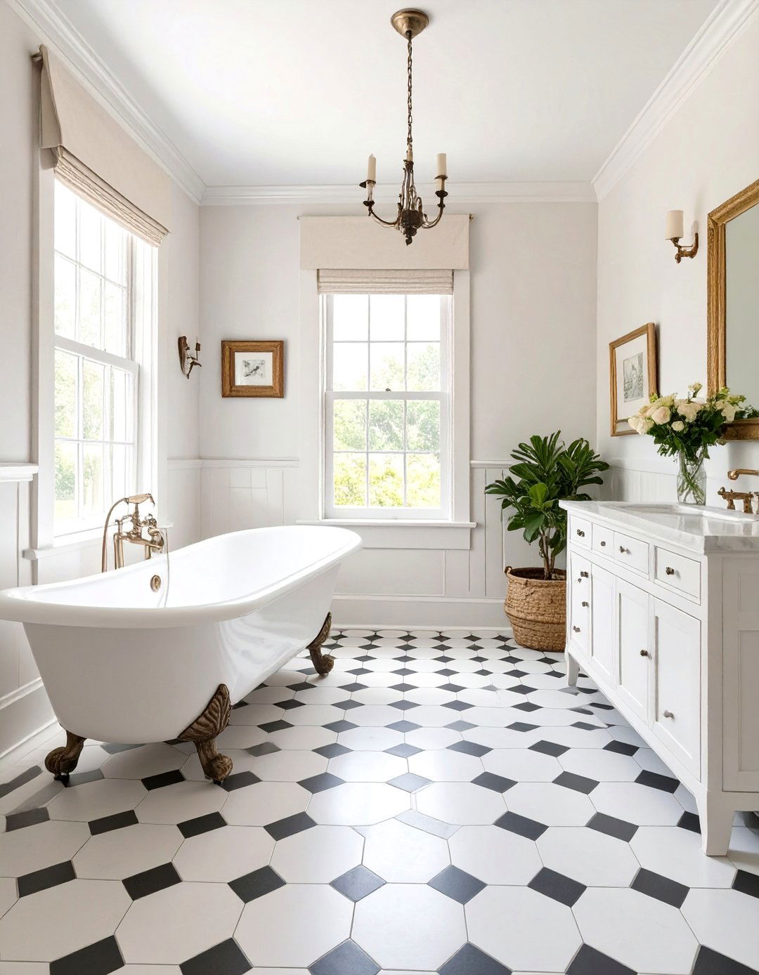 A Colonial Revival Bathroom - 30 colonial interior design ideas