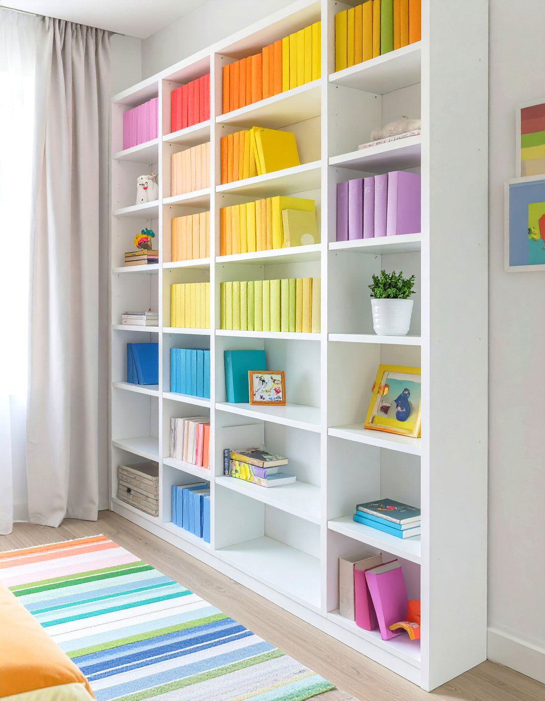 A Color Coordinated Bookshelf - 30 tween girl room ideas