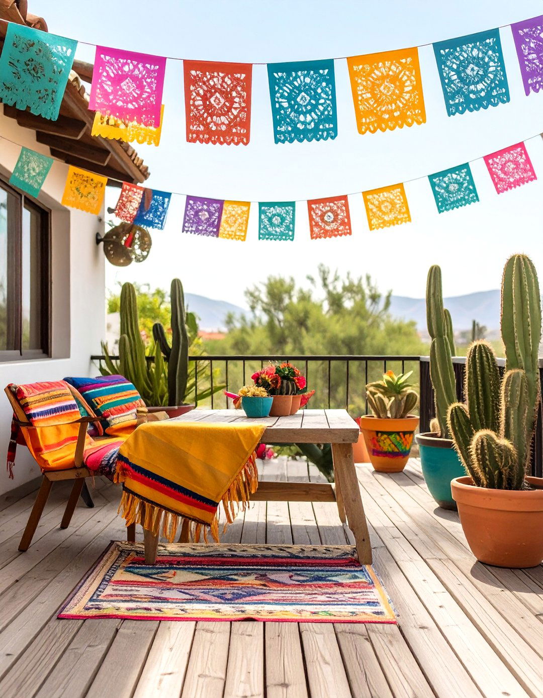 A Colorful Fiesta Deck - 30 deck decorating ideas on a budget
