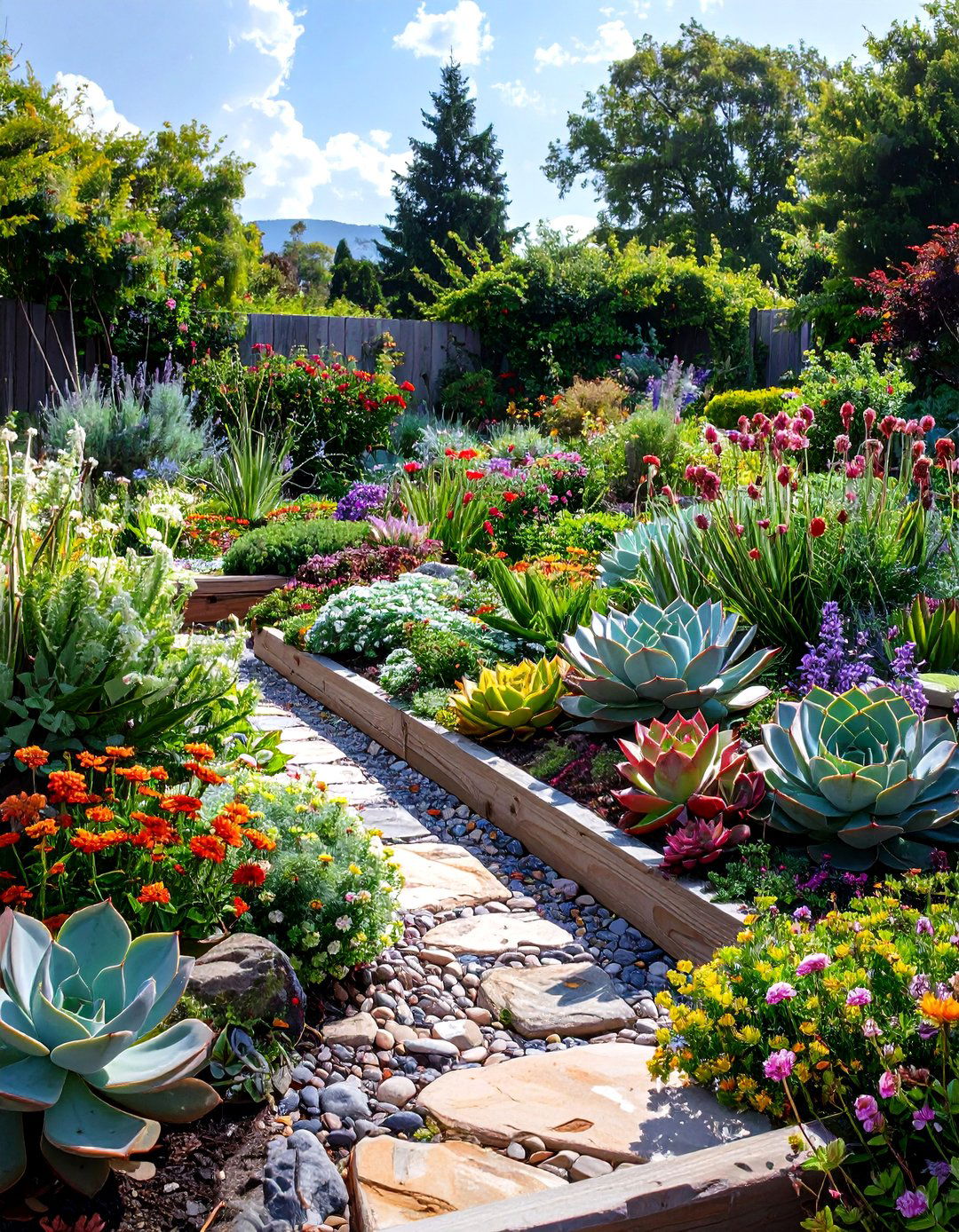 A Colorful Succulent Tapestry Garden - 30 low maintenance small rock garden ideas