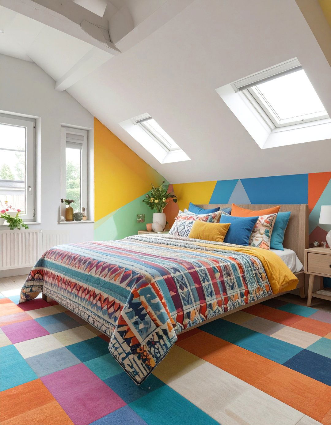 A Colorful and Playful Attic Bedroom - 30 attic bedroom ideas