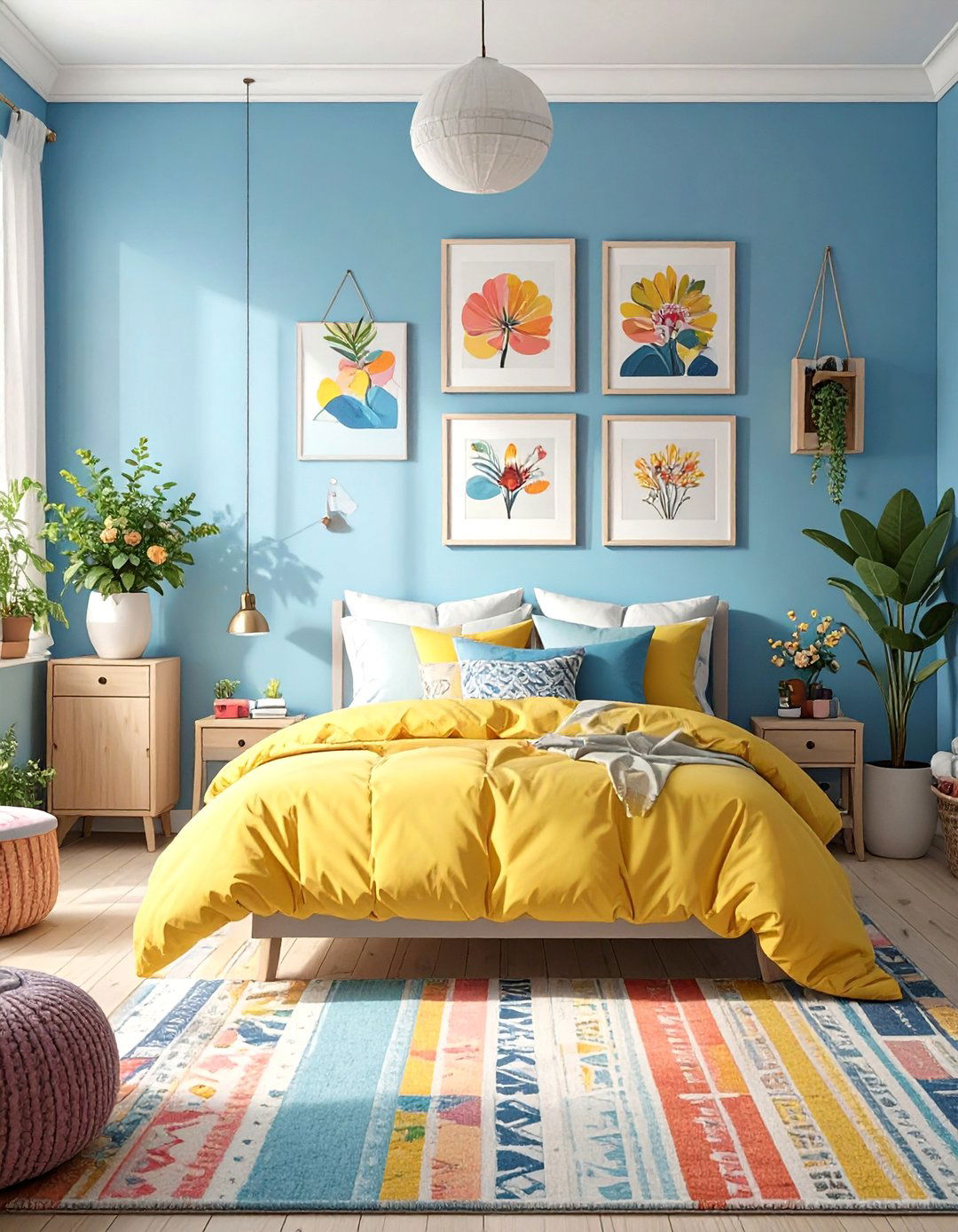 A Colorful and Playful Basement Bedroom - 30 basement bedroom ideas