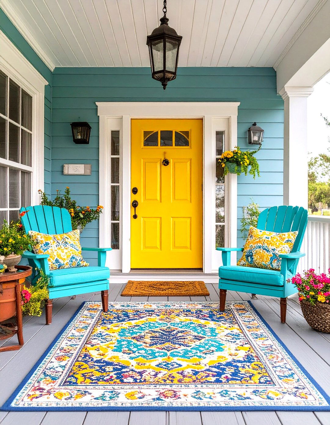 A Colorful and Vibrant Porch - 30 house front porch ideas