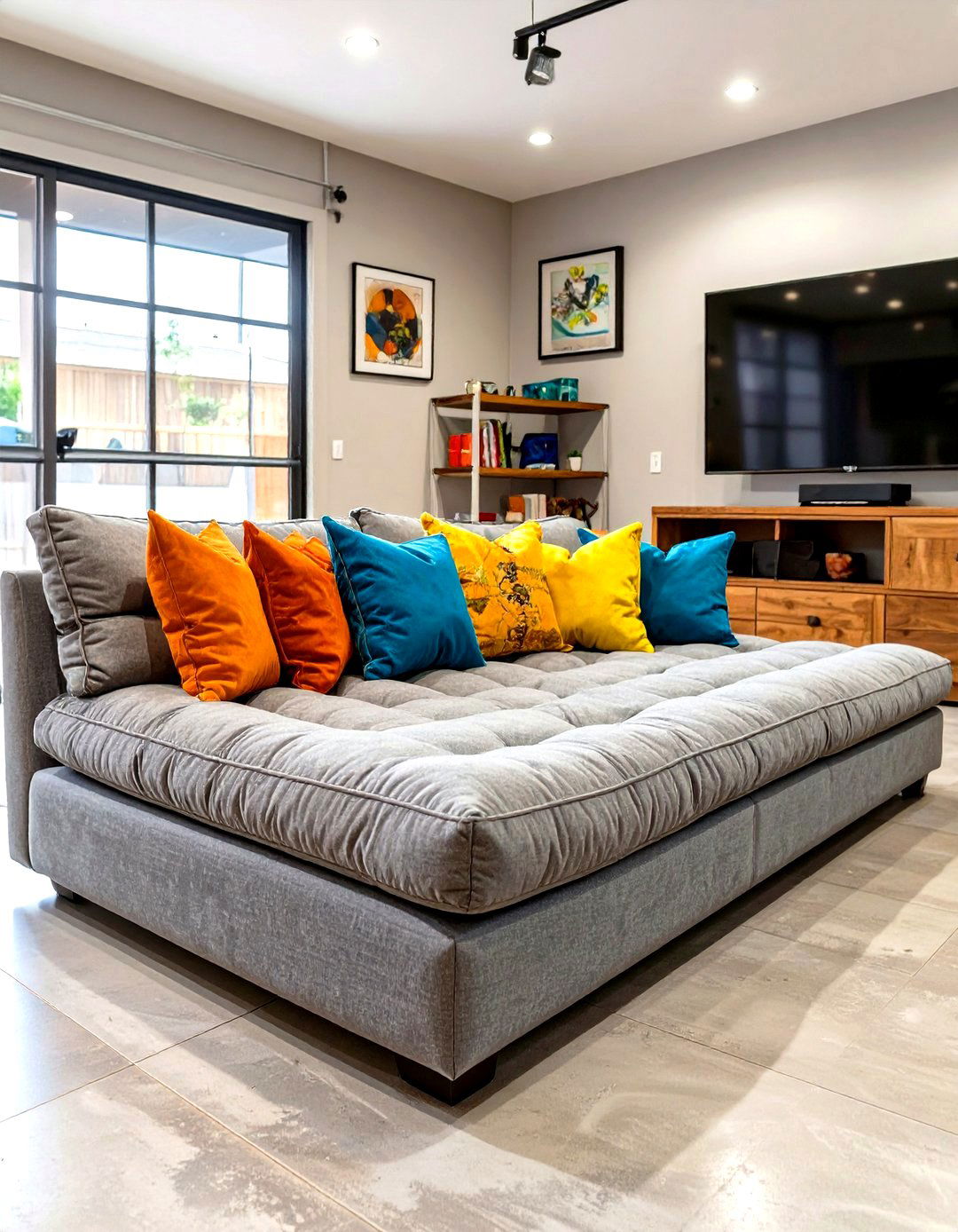 A Comfortable Futon for Versatility - 30 simple garage man cave ideas
