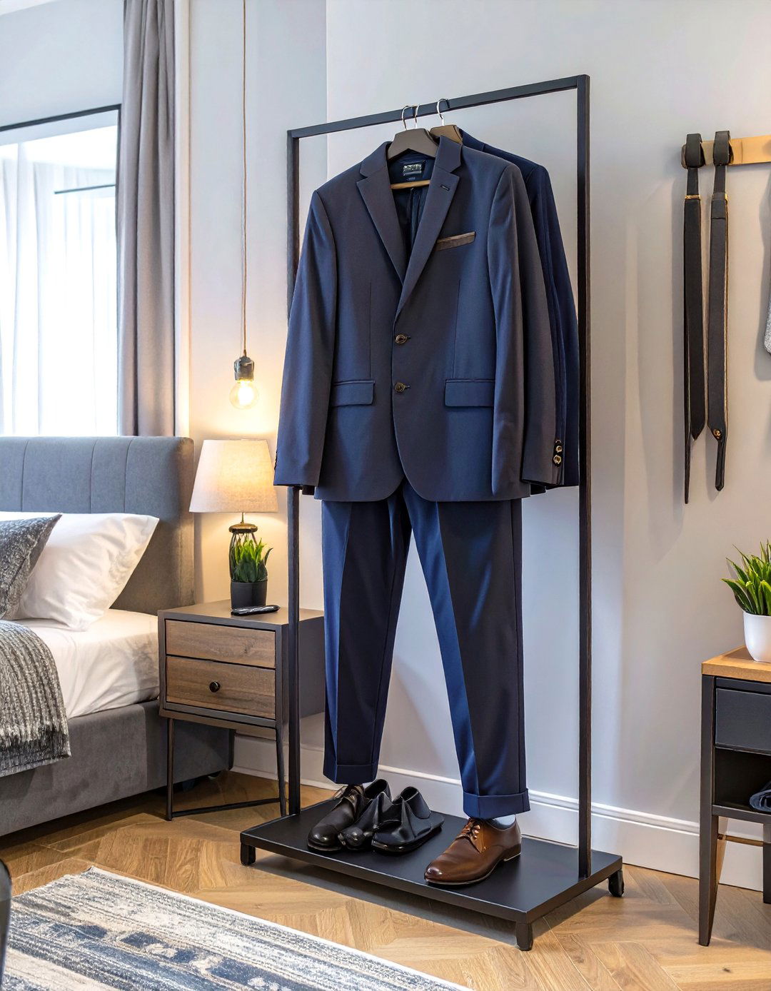 A Compact Closet Valet Stand - 30 small bedroom closet ideas