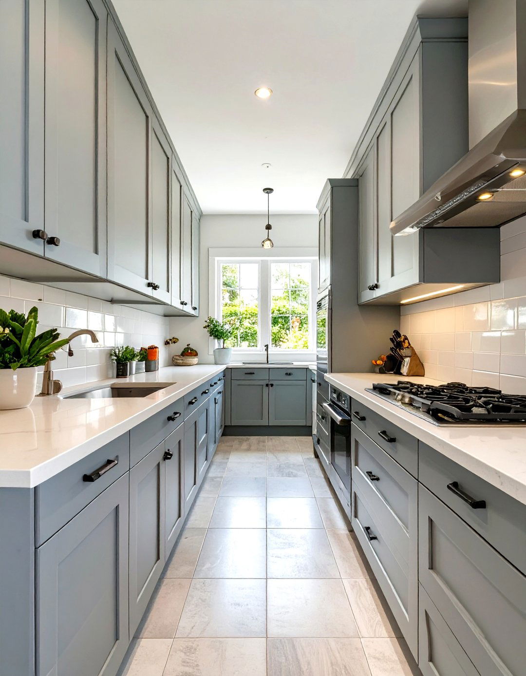 A Compact Galley Kitchen Layout - 30 small coastal kitchen ideas