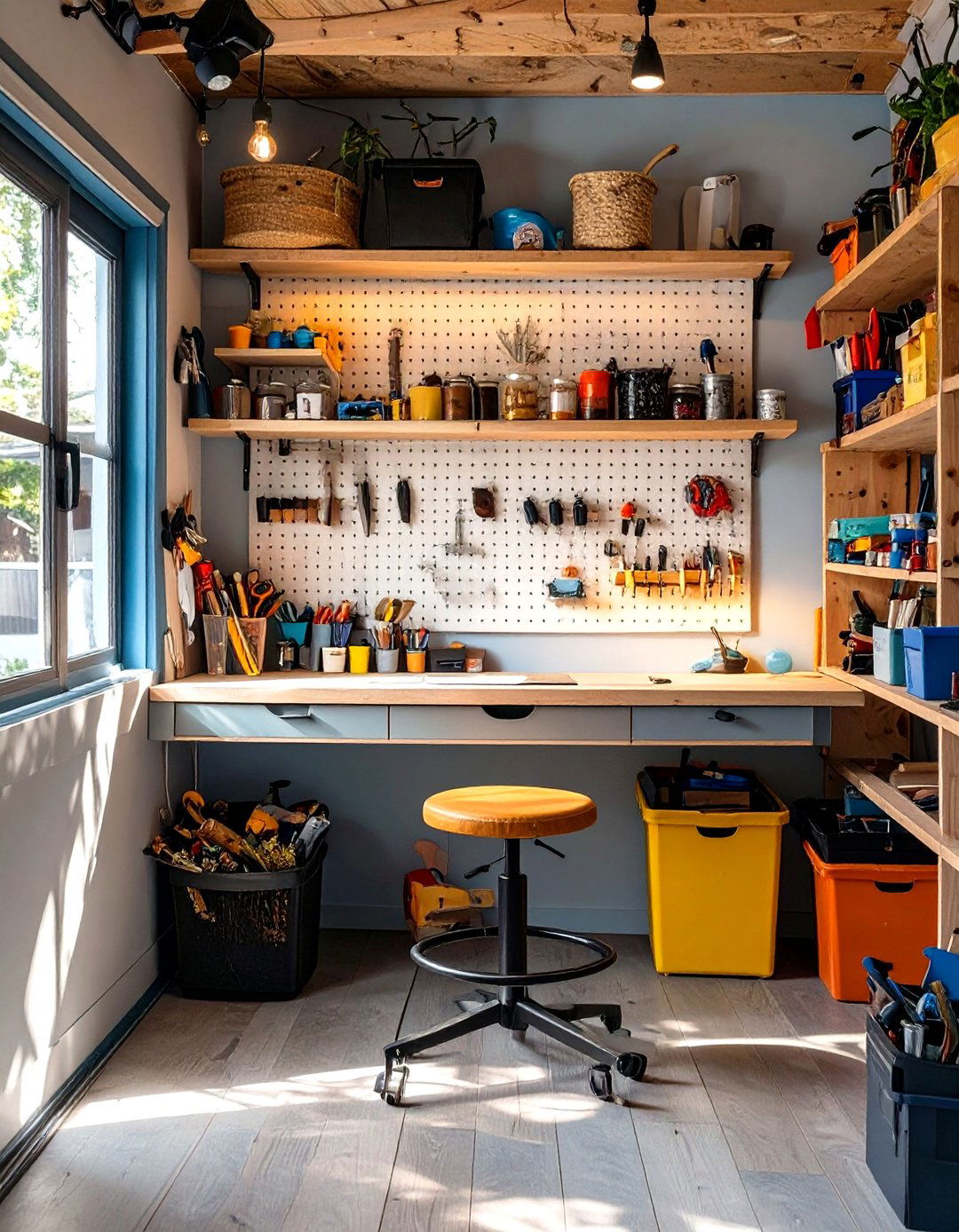 A Compact Hobby and Craft Nook for Small Garages - 30 small garage ideas