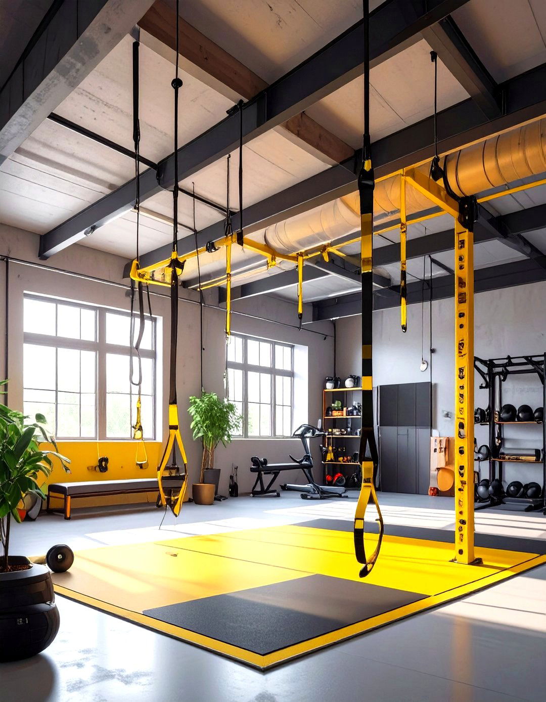 A Compact Suspension Trainer System in a Small Garage Gym
