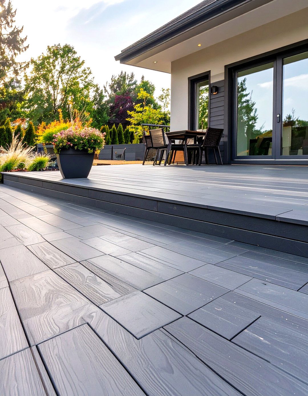 A Composite Tile Deck - 30 inexpensive deck ideas