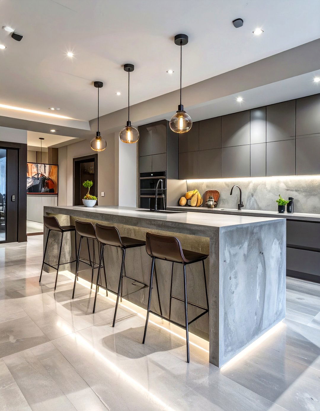 A Concrete Basement Bar - 30 basement bar designs