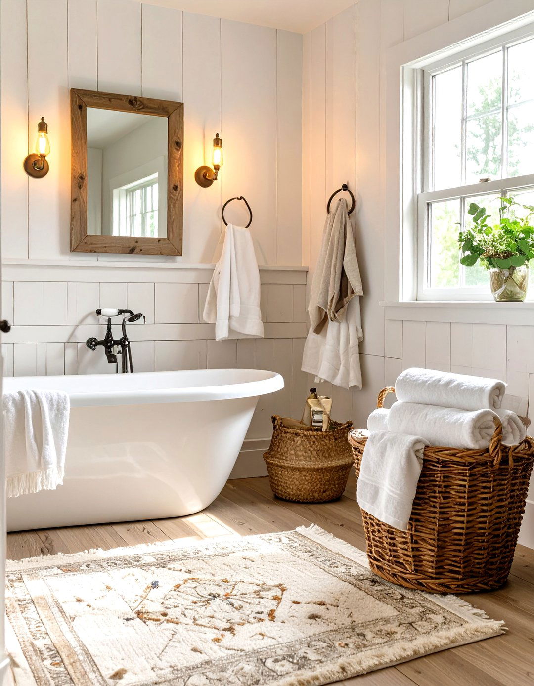 A Concrete Countertop Bathroom - 30 farmhouse rustic bathroom ideas
