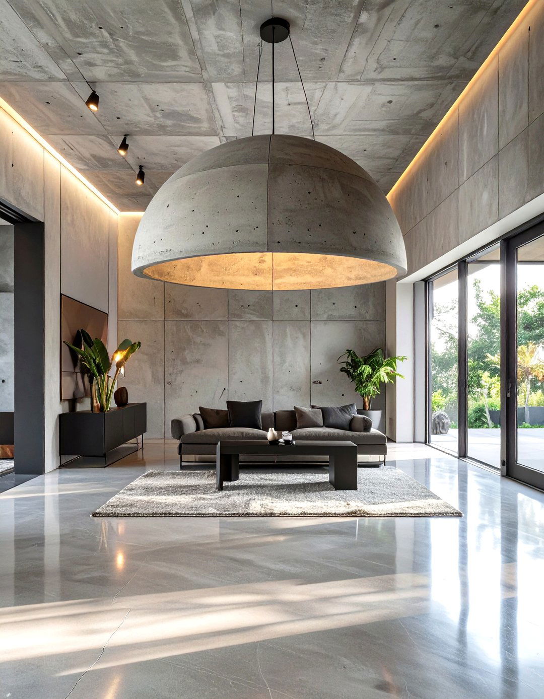 A Concrete Dome Foyer Chandelier - 30 foyer chandelier ideas
