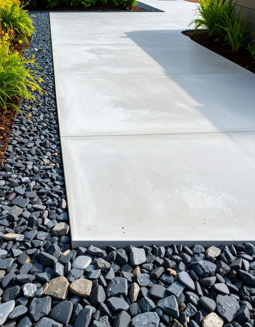 A Concrete Patio with a Gravel Border - 30 concrete patio extension ideas