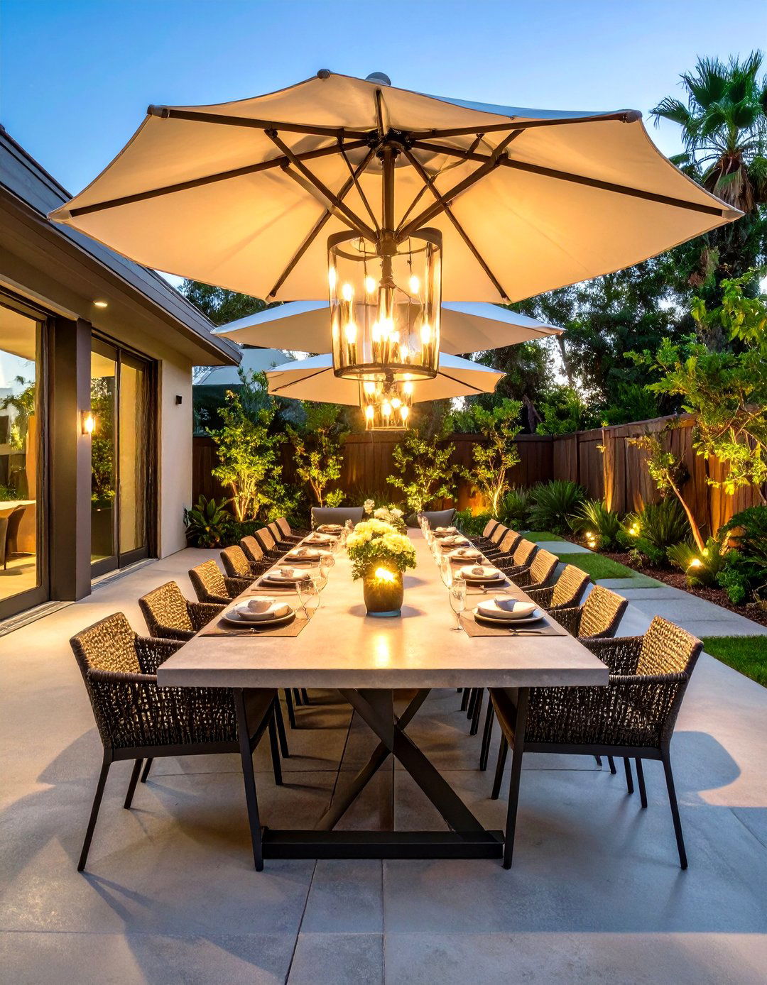 A Concrete Patio with an Outdoor Dining Room Theme - 30 concrete patio extension ideas