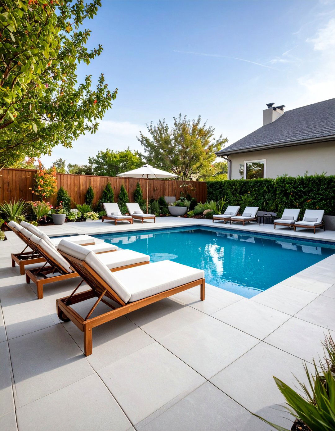 A Concrete Pool Deck with a Modern Edge - 30 backyard concrete ideas