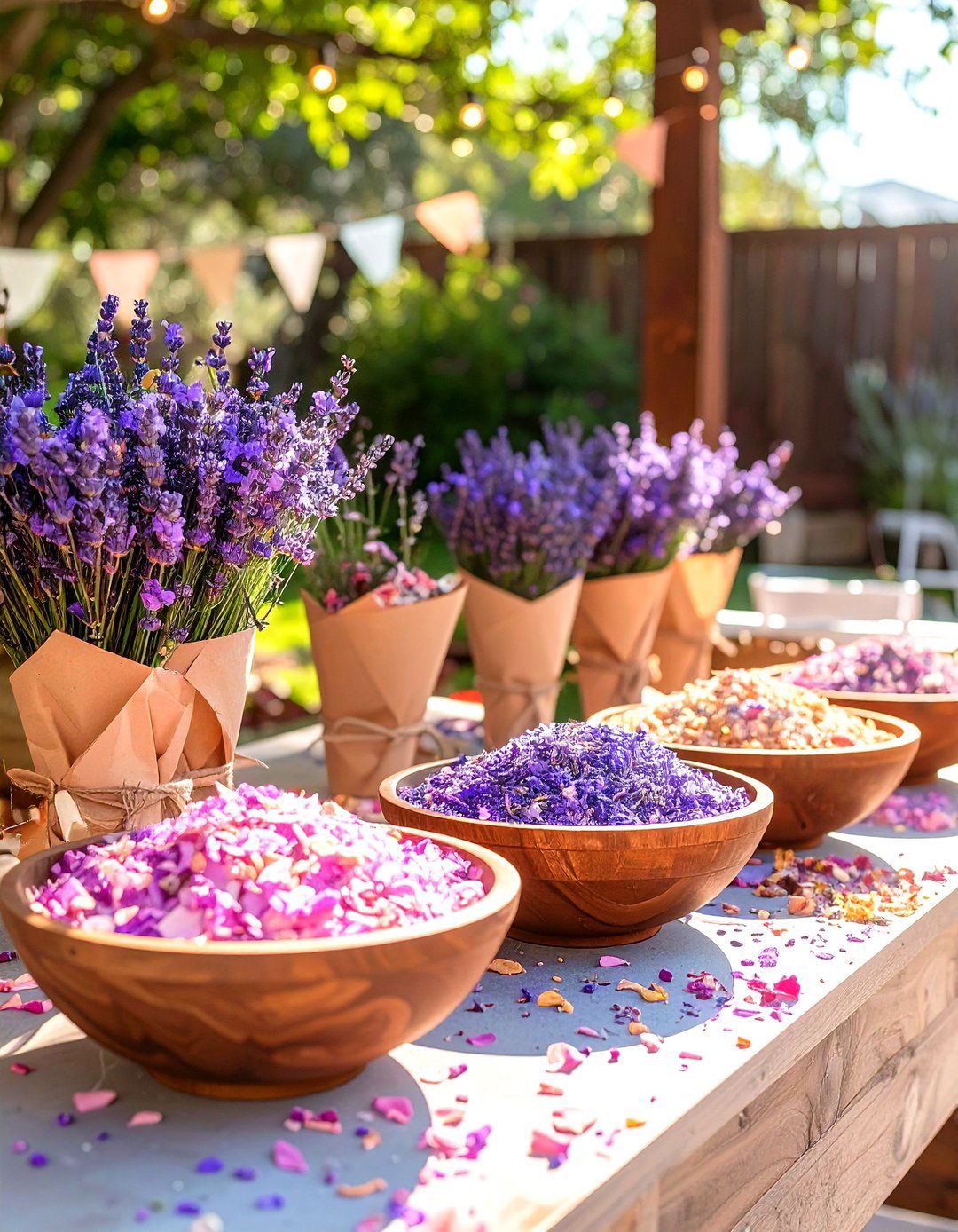 A Confetti Bar with Biodegradable Options - 30 small backyard wedding ideas