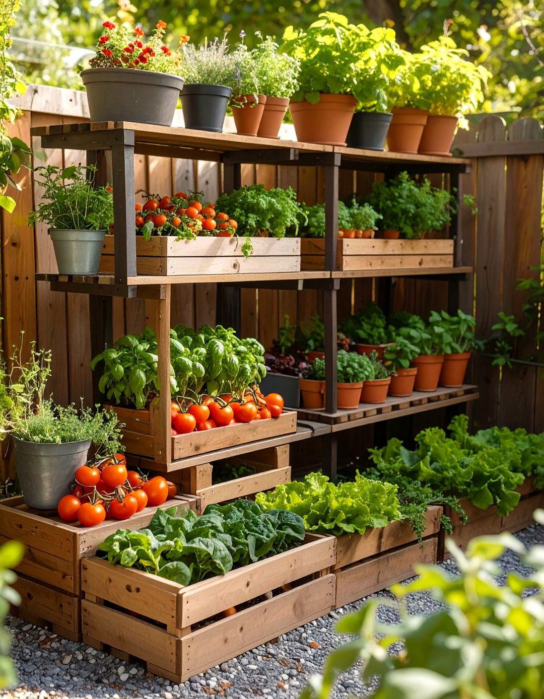 A Container Vegetable Garden - 30 budget small backyard ideas
