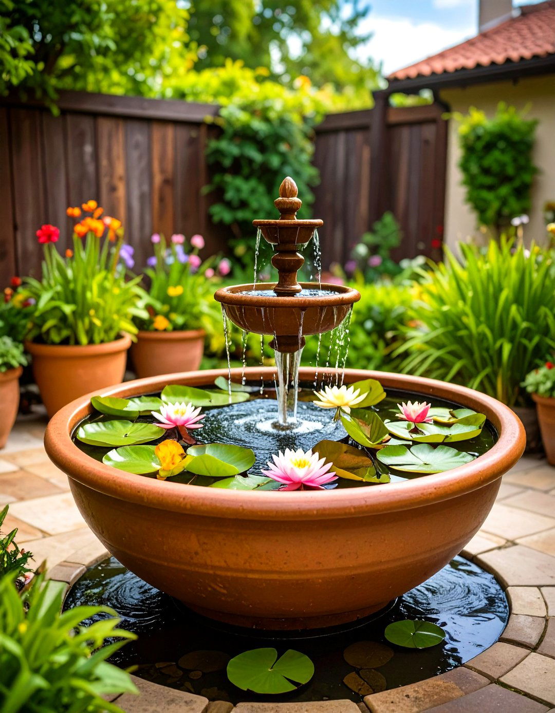 A Container Water Garden Patio - 30 easy patio ideas
