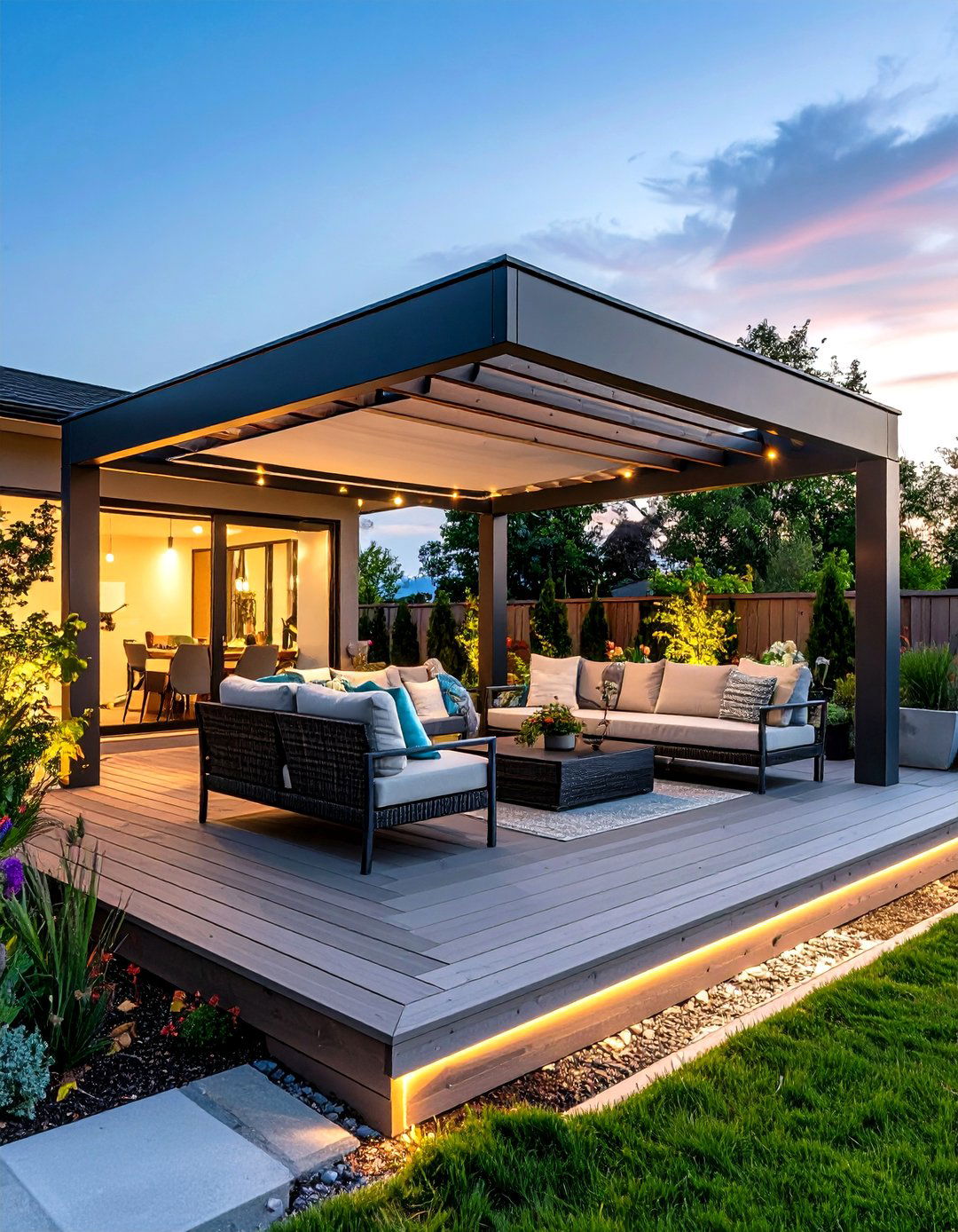 A Contemporary Deck with a Pergola - 30 design a deck ideas